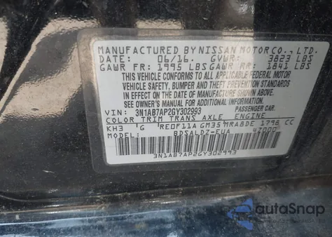 2016 Nissan Sentra Sv from USA, damaged, VIN 3N1AB7AP2GY302993